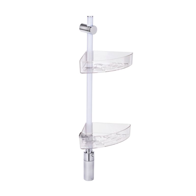 Wenko LED Duscheckregal 74 cm LED-Duschstange mit Bewegungsmelder und 2 Ablagen