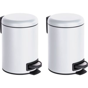 Wenko Kosmetik Treteimer Leman Weiß 3 L 2er Set Kosmetikeimer Mülleimer Wenko Kosmetik Treteimer Leman Weiß 3 L 2er Set Kosmetikeimer Mülleimer