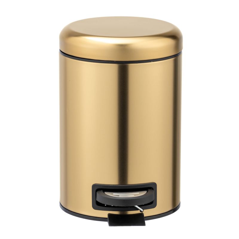 Wenko Kosmetik Treteimer Leman Gold matt 3 L Edelstahl