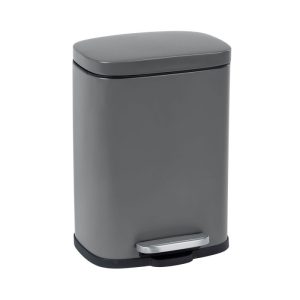 Wenko Treteimer Leno Easy-Close Grau lackierter Stahl Absenkautomatik 5 L Wenko Treteimer Leno Easy-Close Grau lackierter Stahl Absenkautomatik 5 L