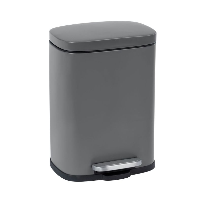 Wenko Treteimer Leno Easy-Close Grau lackierter Stahl Absenkautomatik 5 L