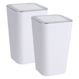 Wenko Schwingdeckeleimer Candy White 2er Set je 6 L Wenko Schwingdeckeleimer Candy White 2er Set je 6 L