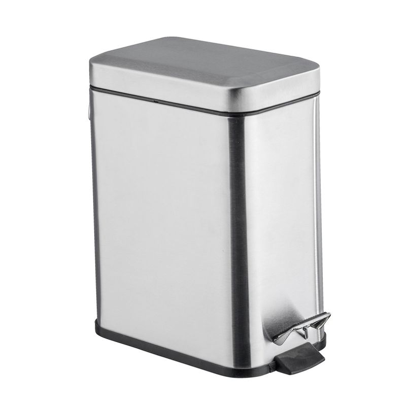 Wenko  Treteimer Square Matt Edelstahl 5 l