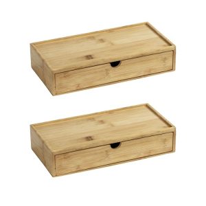 Wenko Bambus Box Terra mit Schublade 2er Set Wenko Bambus Box Terra mit Schublade 2er Set