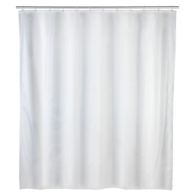 Wenko Anti-Schimmel Duschvorhang Uni White Textil Polyester 120 x 200 cm waschbar