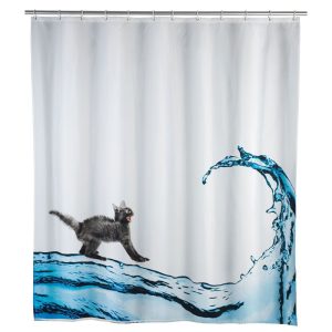 Wenko Anti-Schimmel Duschvorhang Cat Textil Polyester 180 x 200 cm waschbar Wenko Anti-Schimmel Duschvorhang Cat Textil Polyester 180 x 200 cm waschbar