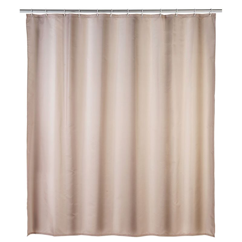 Wenko Anti-Schimmel Duschvorhang Uni Beige Textil Polyester 180 x 200 cm waschbar
