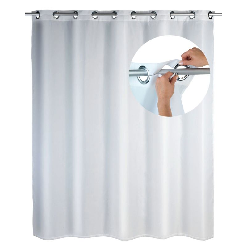 Wenko Duschvorhang Comfort Flex Weiß Textil Polyester 180 x 200 cm waschbar