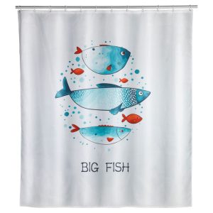 Wenko Duschvorhang Big Fish Textil Polyester 180 x 200 cm waschbar Wenko Duschvorhang Big Fish Textil Polyester 180 x 200 cm waschbar