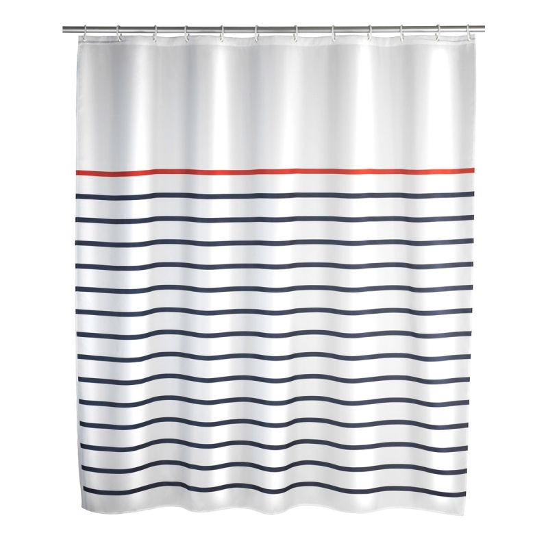 Wenko  Duschvorhang Marine White Textil Polyester 180 x 200 cm waschbar