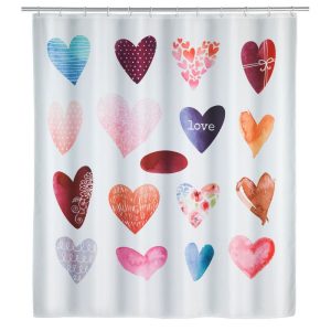 Wenko Duschvorhang Love Textil Polyester 180 x 200 cm waschbar Wenko Duschvorhang Love Textil Polyester 180 x 200 cm waschbar