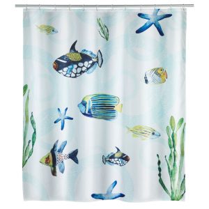 Wenko Duschvorhang Aquaria Textil Polyester 180 x 200 cm waschbar Wenko Duschvorhang Aquaria Textil Polyester 180 x 200 cm waschbar