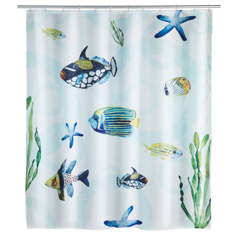 Wenko  Duschvorhang Aquaria Textil Polyester 180 x 200 cm waschbar