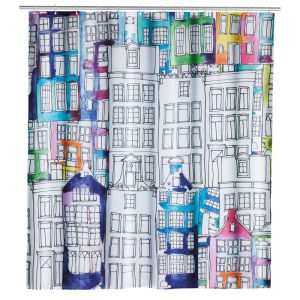 Wenko Duschvorhang Sunny City Textil Polyester 180 x 200 cm waschbar Wenko Duschvorhang Sunny City Textil Polyester 180 x 200 cm waschbar