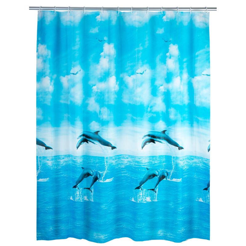 Wenko Duschvorhang Dolphin 180 x 200 cm