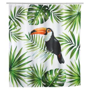 Wenko Duschvorhang Tucan Textil Polyester 180 x 200 cm waschbar Wenko Duschvorhang Tucan Textil Polyester 180 x 200 cm waschbar