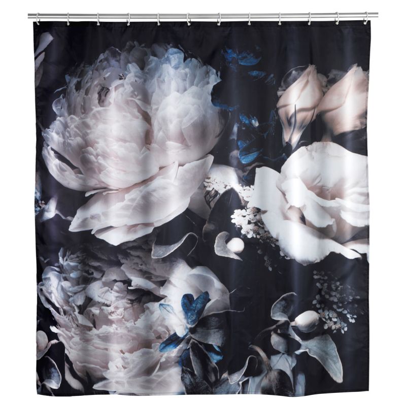 Wenko Anti-Schimmel Duschvorhang Peony Textil Polyester 180 x 200 cm waschbar