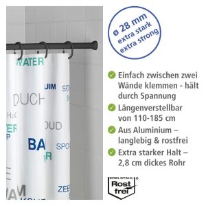 Wenko Teleskop-Duschstange Schwarz 110 – 185 cm Wenko Teleskop-Duschstange Schwarz 110 – 185 cm