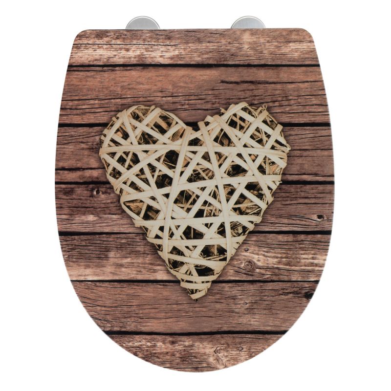 Wenko WC-Sitz Curly Heart mit Relief Thermoplast