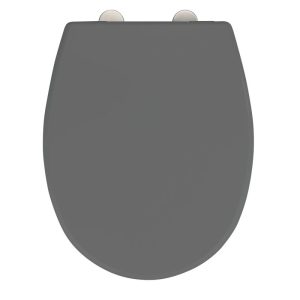 Wenko WC-Sitz Vorno Neo Grau Toilettensitz mit Absenkautomatik Schnellbefestigung aus antibakteriellem stabilem Duroplast Wenko WC-Sitz Vorno Neo Grau Toilettensitz mit Absenkautomatik Schnellbefestigung aus antibakteriellem stabilem Duroplast