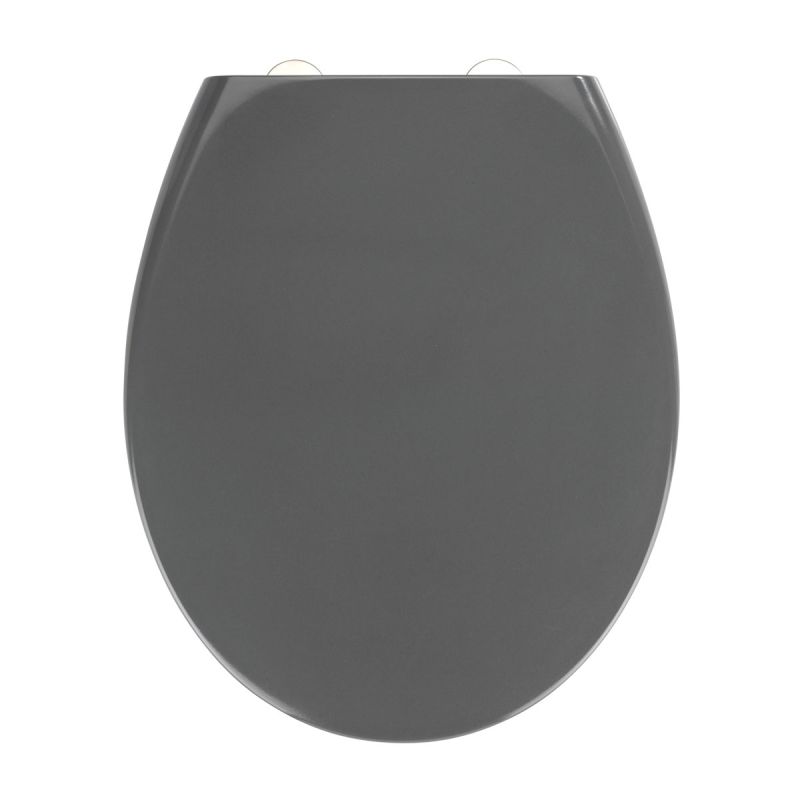 Wenko Premium WC-Sitz Samos Grau aus antibakteriellem Duroplast mit Absenkautomatik