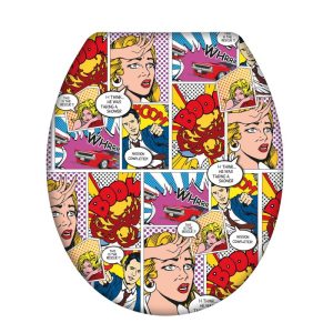 Wenko Premium WC-Sitz Pop-Art aus antibakteriellem Duroplast mit Absenkautomatik Wenko Premium WC-Sitz Pop-Art aus antibakteriellem Duroplast mit Absenkautomatik