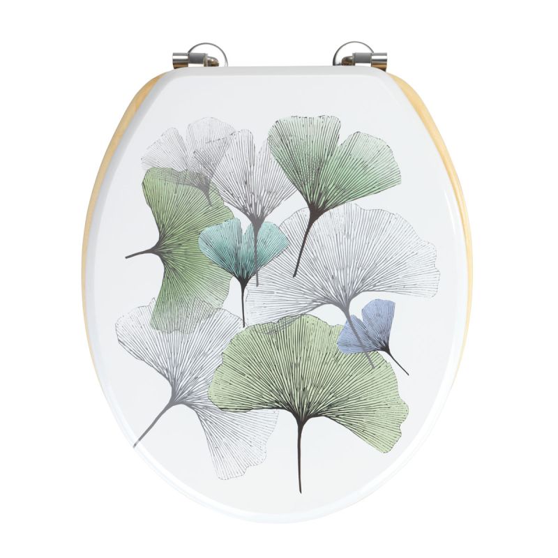 Wenko WC-Sitz Ginkgo Toiletten-Sitz aus MDF rostfreie Edelstahlbefestigung
