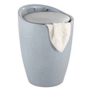 Wenko Hocker Candy Grey mit Wäschesack Badhocker mit abnehmbarem Wäschesammler Wenko Hocker Candy Grey mit Wäschesack Badhocker mit abnehmbarem Wäschesammler
