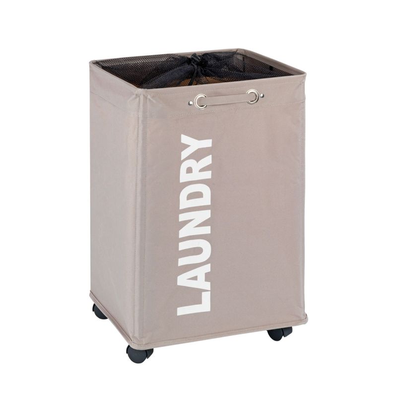 Wenko Wäschesammler Quadro Taupe Wäschekorb 79 l