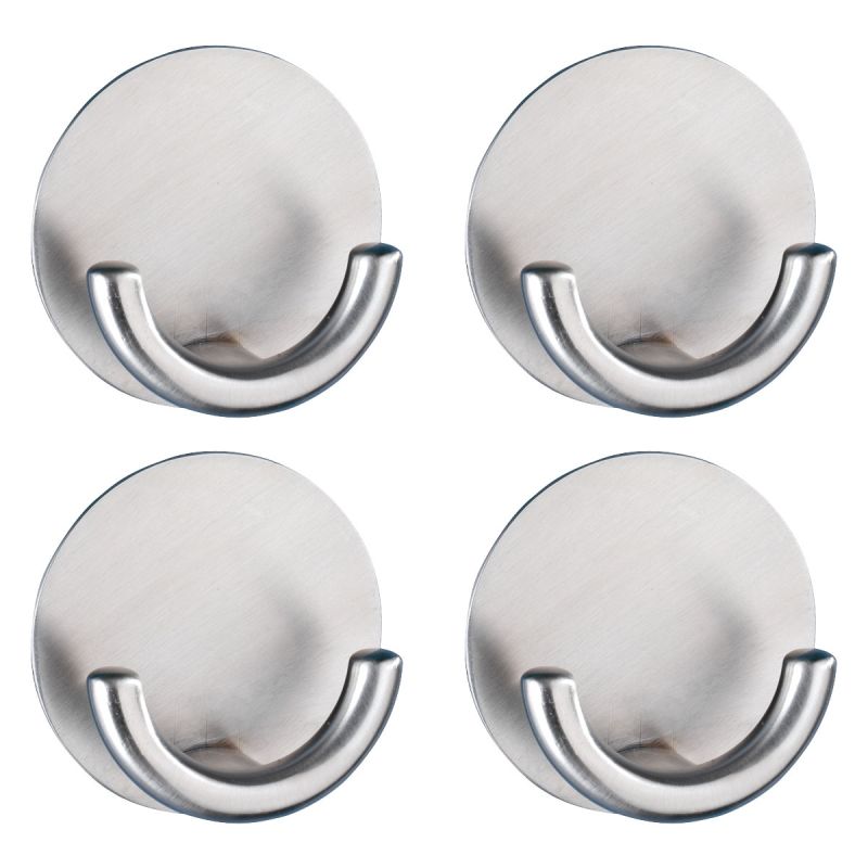 Wenko Wandhaken Rondo matt 4er Set Edelstahl selbstklebend rostfrei
