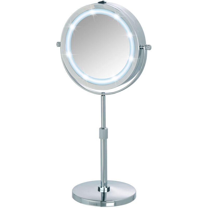 Wenko LED Kosmetikspiegel Lumi Standspiegel 5-fach Vergrößerung
