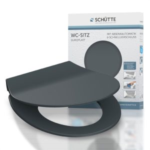 Schütte Duroplast WC-Sitz SLIM ANTHRAZIT mit Absenkautomatik und Schnellverschluss Schütte Duroplast WC-Sitz SLIM ANTHRAZIT mit Absenkautomatik und Schnellverschluss