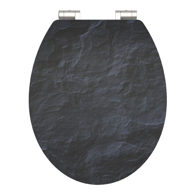 Schütte MDF HG WC-Sitz BLACK STONE mit Absenkautomatik