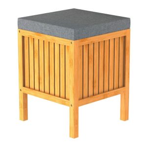 Schütte Bambus Wäschekorb mit Sitzkissen Schütte Bambus Wäschekorb mit Sitzkissen