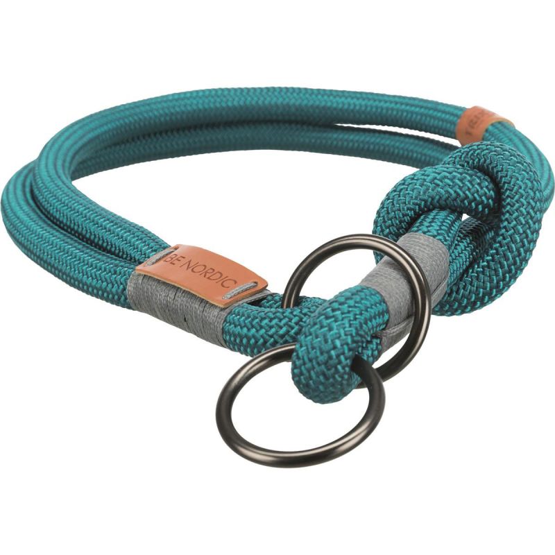 Trixie Be Nordic Zug-Stopp-Halsband XS-S petrol/hellgrau 30 cm/ø 6 mm