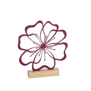 Holzblume 22 x 19 cm dunkelrosa Holzblume 22 x 19 cm dunkelrosa