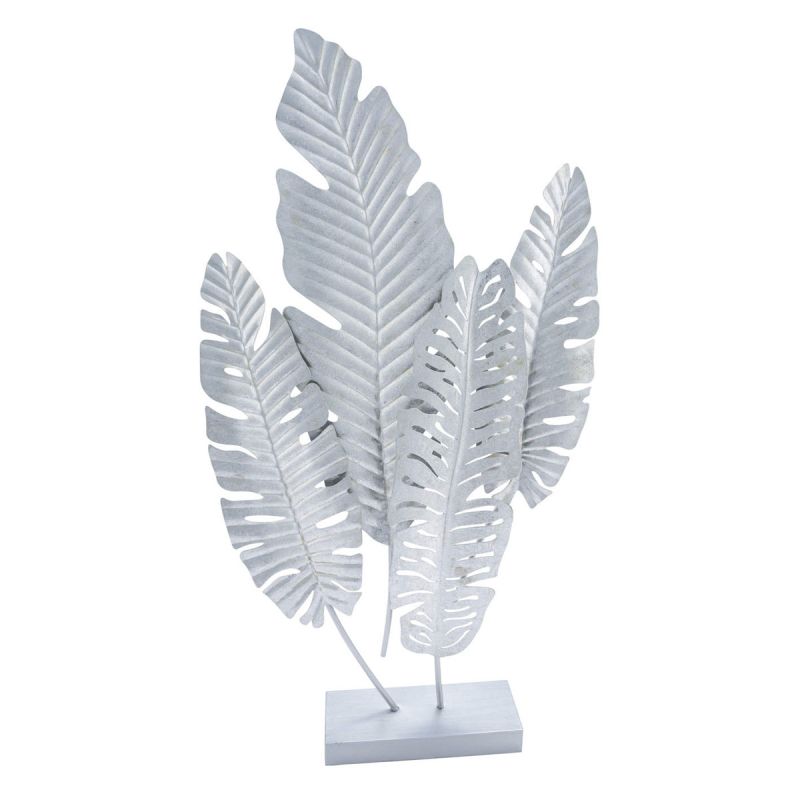 Metall-Aufsteller Federn 39,5 x 80 x 5 cm silberfarben