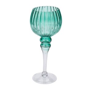 Glaskelch Durchmesser 13 x 30 cm grün-geriffelt Glaskelch Durchmesser 13 x 30 cm grün-geriffelt
