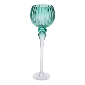 Glaskelch Durchmesser 13 x 40 cm grün-geriffelt Glaskelch Durchmesser 13 x 40 cm grün-geriffelt