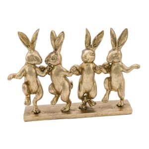 Deko-Aufsteller Hasen stehend 27,5 x 19 x 7 cm goldfarben Deko-Aufsteller Hasen stehend 27,5 x 19 x 7 cm goldfarben