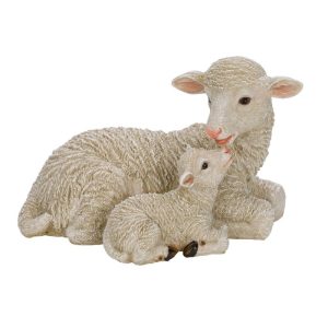 Deko-Schaf mit Lamm 25 x 10 x 16 cm creme Deko-Schaf mit Lamm 25 x 10 x 16 cm creme