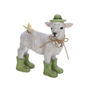 Deko-Schaf mit Glöckchen 21,5 x 19 x 7,5 weiß-grün Deko-Schaf mit Glöckchen 21,5 x 19 x 7,5 weiß-grün