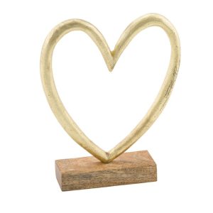 Holzaufsteller Herz 12 x 17 x 2,5 cm goldfarben Holzaufsteller Herz 12 x 17 x 2,5 cm goldfarben