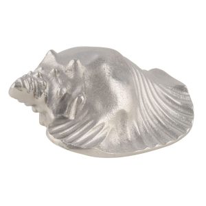 Deko-Muschel 13 x 6 x 10 cm silberfarben Deko-Muschel 13 x 6 x 10 cm silberfarben