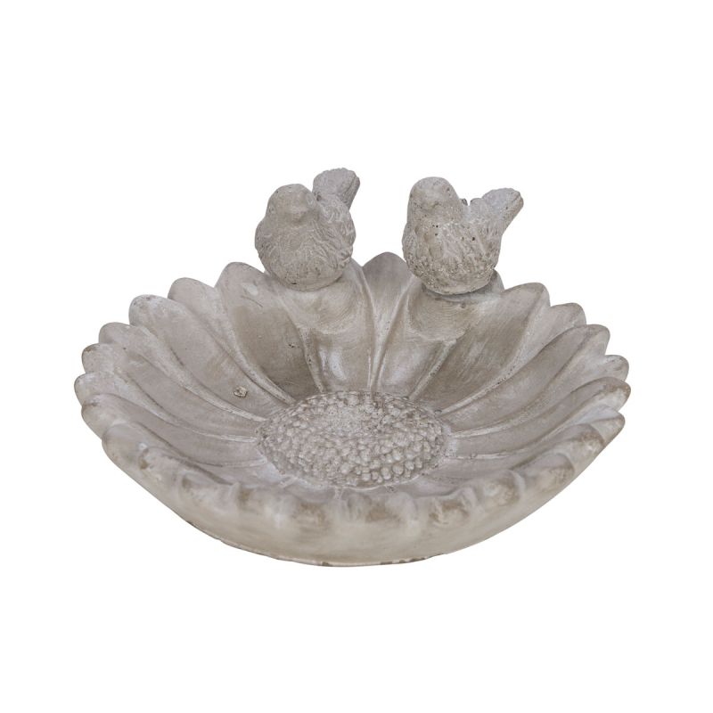 Kunstgewerbe Gehlmann Vogeltränke grau 20,5 x 9,5 cm