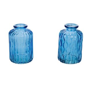 Kunstgewerbe Gehlmann Glasvase blau 2 Designs 6,5 x 10 cm Kunstgewerbe Gehlmann Glasvase blau 2 Designs 6,5 x 10 cm