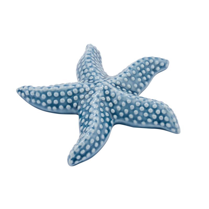 Keramik-Seestern 10 x 2 x 10 cm blau