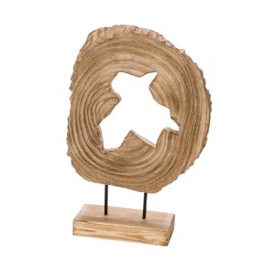 Kunstgewerbe Gehlmann Holzdeko-Ornament auf Sockel braun 30 x 10 x 43 cm Kunstgewerbe Gehlmann Holzdeko-Ornament auf Sockel braun 30 x 10 x 43 cm