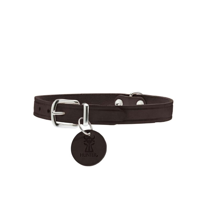 Hunter Halsband Aalborg Softvollrindleder dunkelbraun 60