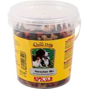 Classic Dog Snack Herzchen Mix Eimer 500g Classic Dog Snack Herzchen Mix Eimer 500g